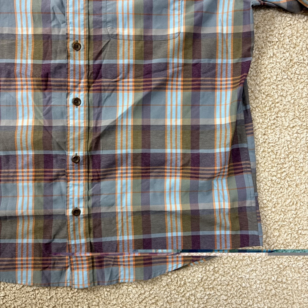 Orvis Flannel Shirt Long Sleeve Light Weight Plaid Blue Classic Fit Men's Large - Picture 2 of 10